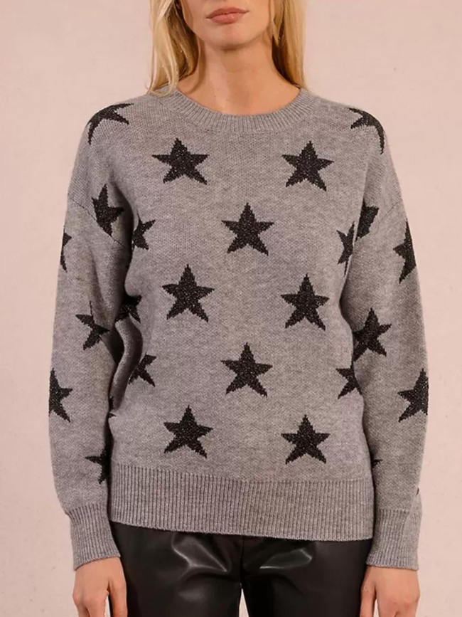 Pull étoiles pailletées gris femme - Molly Bracken