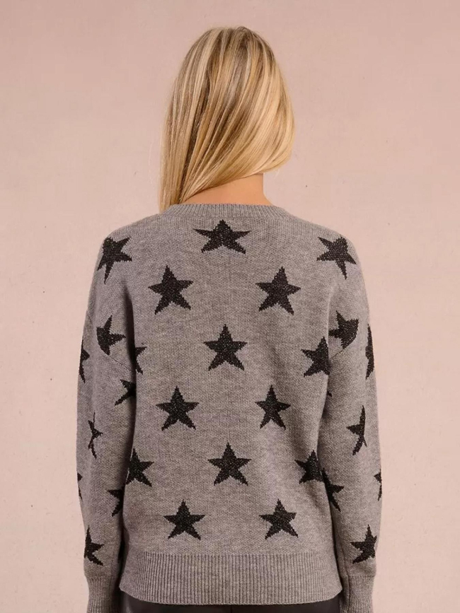 Pull étoiles pailletées gris femme - Molly Bracken