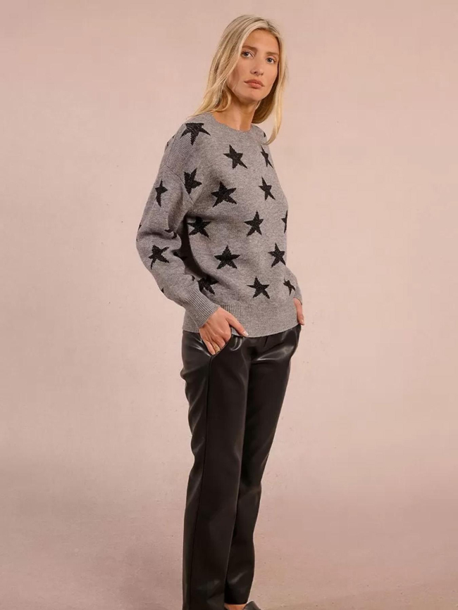 Pull étoiles pailletées gris femme - Molly Bracken