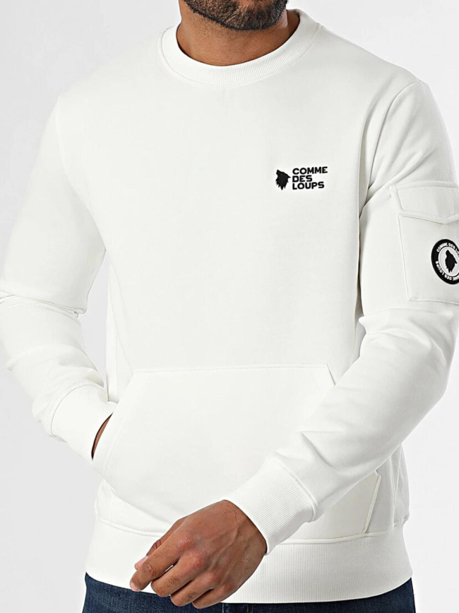 Sweatshirt brooklyn blanc homme - Comme Des Loups