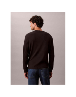 Pull uni nid d'abeille noir homme - Calvin Klein Jeans