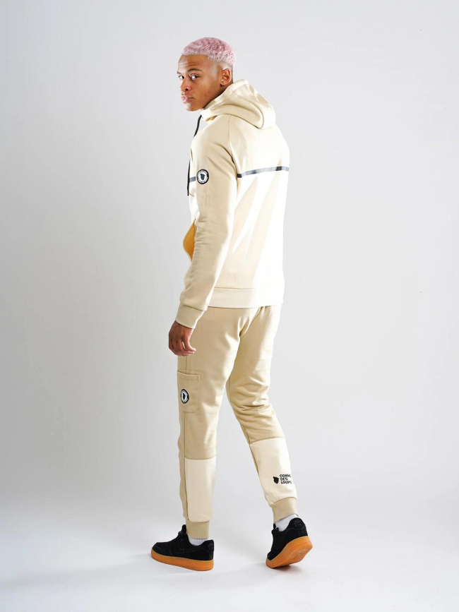 Ensemble survêtement keyzer beige blanc homme - Comme Des Loups