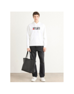 Sweat à capuche redbox blanc homme - Calvin Klein Jeans