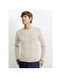 Pull col rond brad beige homme - Izac