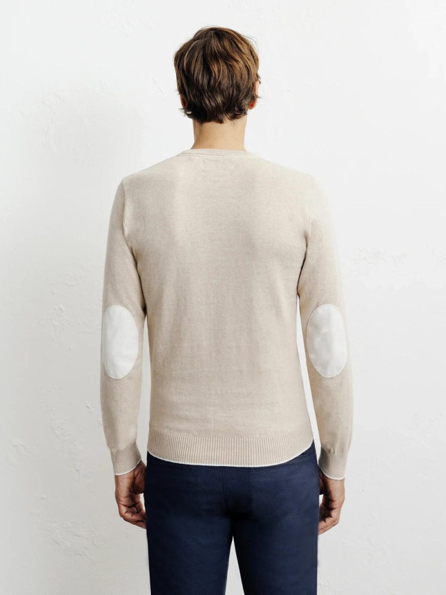 Pull col rond brad beige homme - Izac