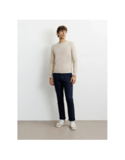 Pull col rond brad beige homme - Izac