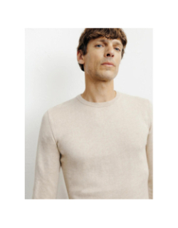 Pull col rond brad beige homme - Izac