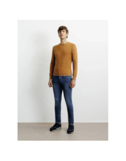 Pull col rond brad camel marron homme - Izac