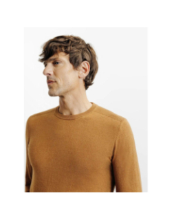 Pull col rond brad camel marron homme - Izac