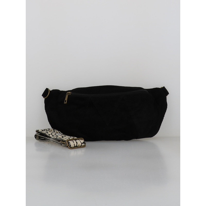 Sac banane velours côtelé nenny noir femme - Pieces