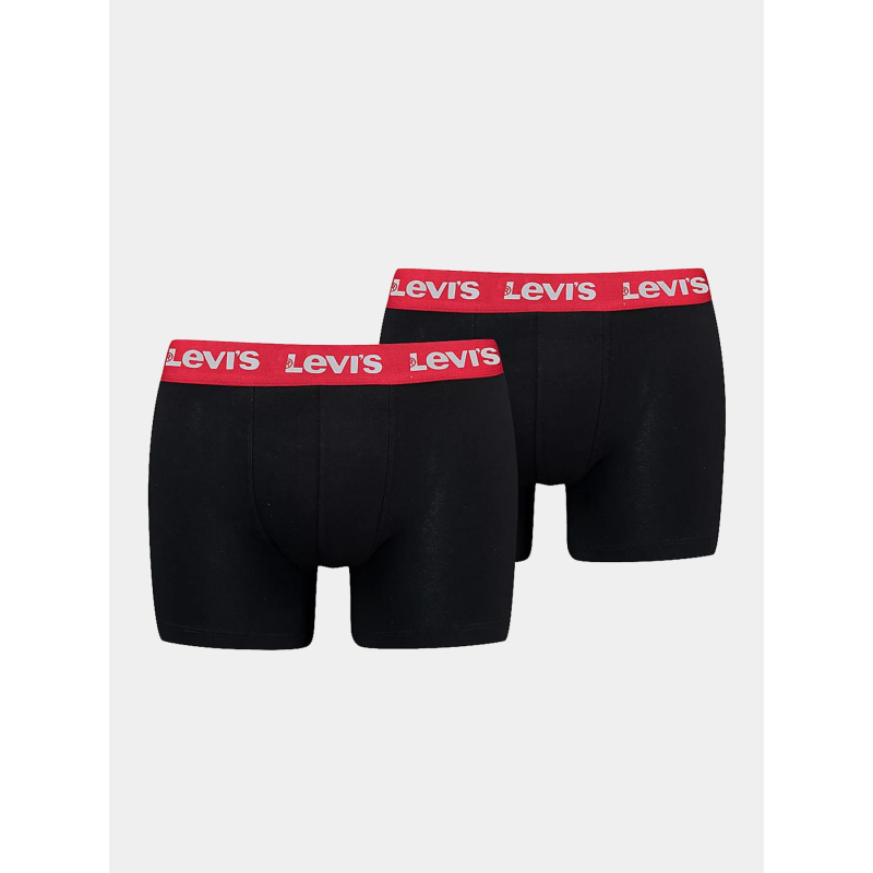 Pack 2 boxers repeat logo noir rouge homme - Levi's