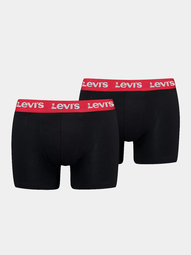 Pack 2 boxers repeat logo noir rouge homme - Levi's