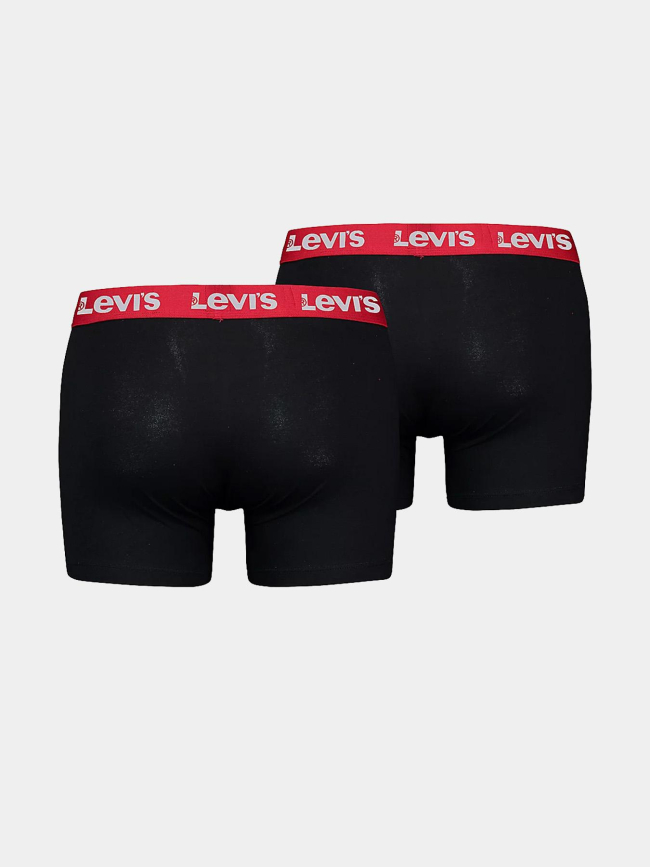 Pack 2 boxers repeat logo noir rouge homme - Levi's