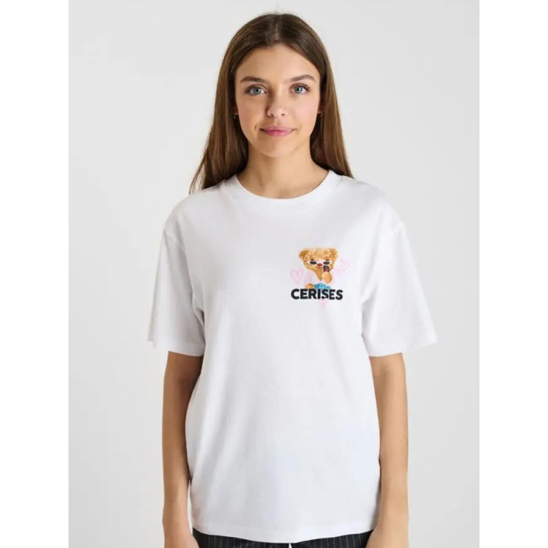 T-shirt pemigi blanc fille - Le Temps Des Cerises