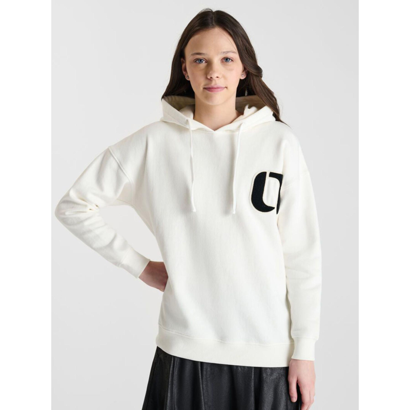 Sweat à capuche keiragi blanc fille - Le Temps Des Cerises