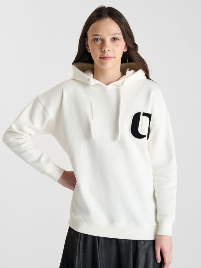 Sweat à capuche keiragi blanc fille - Le Temps Des Cerises