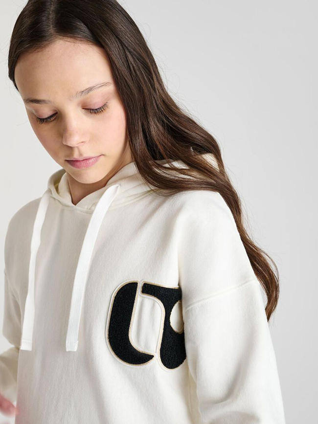 Sweat à capuche keiragi blanc fille - Le Temps Des Cerises