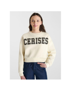 Sweat dianegi cannoli écru blanc fille - Le Temps Des Cerises