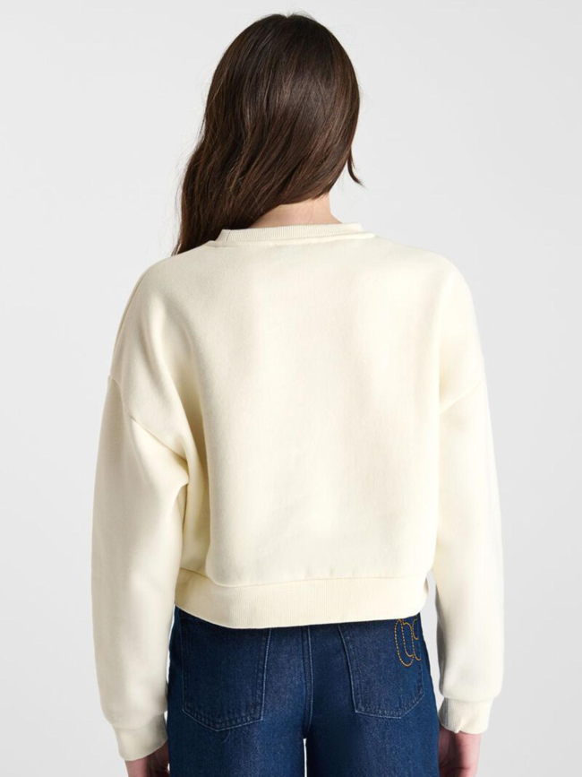 Sweat dianegi cannoli écru blanc fille - Le Temps Des Cerises