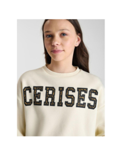 Sweat dianegi cannoli écru blanc fille - Le Temps Des Cerises