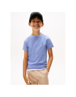 T-shirt uni mini logo regular bleu enfant - Tommy Hilfiger