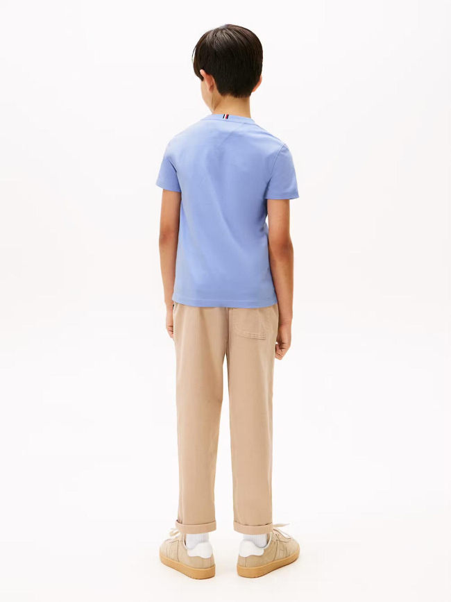 T-shirt uni mini logo regular bleu enfant - Tommy Hilfiger