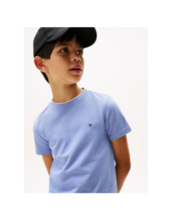T-shirt uni mini logo regular bleu enfant - Tommy Hilfiger