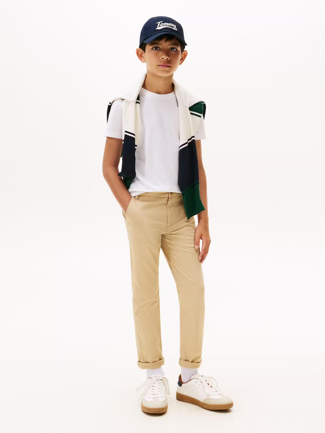 T-shirt uni mini logo regular blanc enfant - Tommy Hilfiger