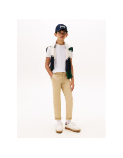 T-shirt uni mini logo regular blanc enfant - Tommy Hilfiger