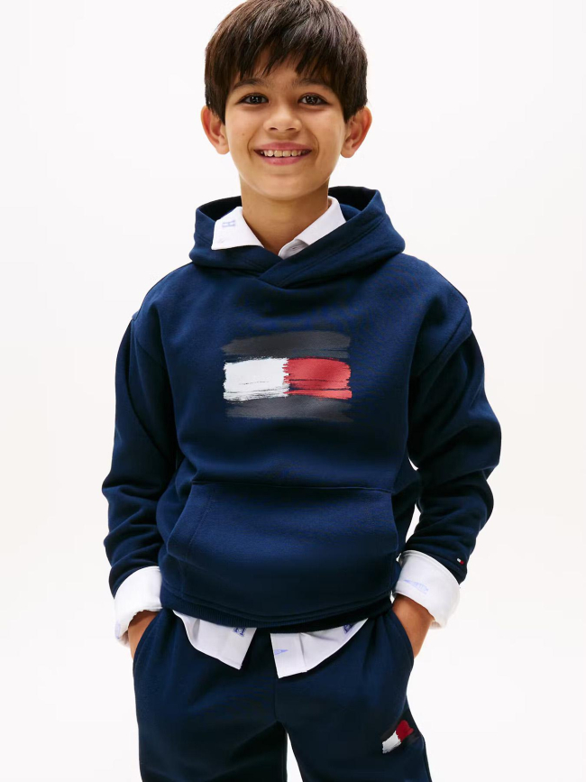 Sweat à capuche flag bleu marine garçon - Tommy Hilfiger