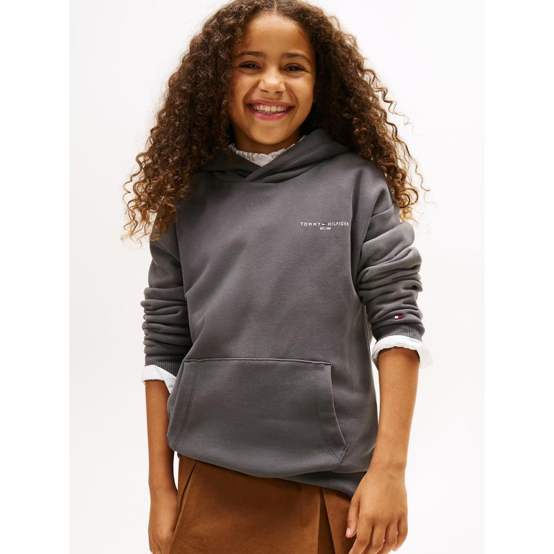 Sweat à capuche mini corporate gris enfant - Tommy Hilfiger