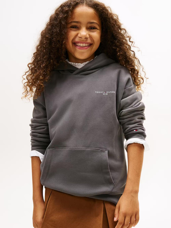 Sweat à capuche mini corporate gris enfant - Tommy Hilfiger