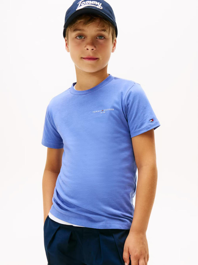 T-shirt mini corporate bleu garçon - Tommy Hilfiger