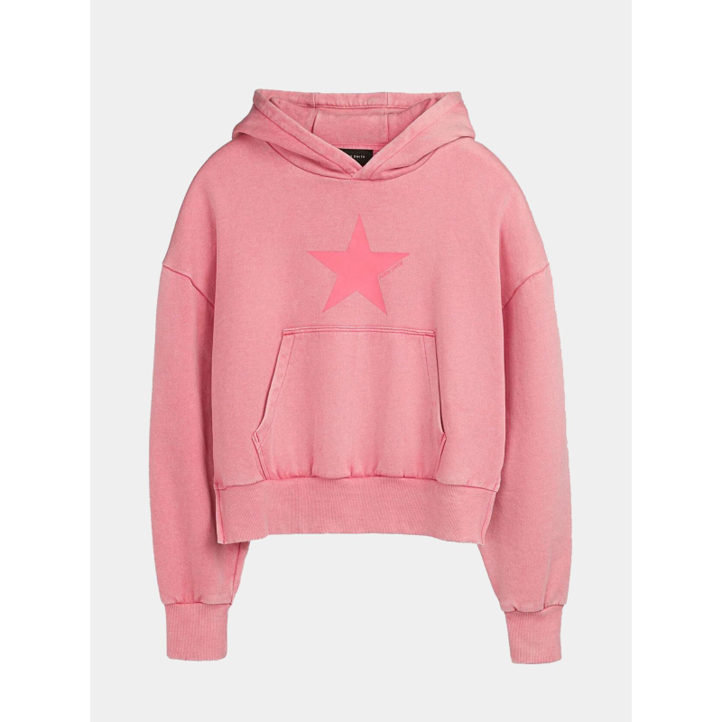 Sweat à capuche wash star rose fille - Teddy Smith