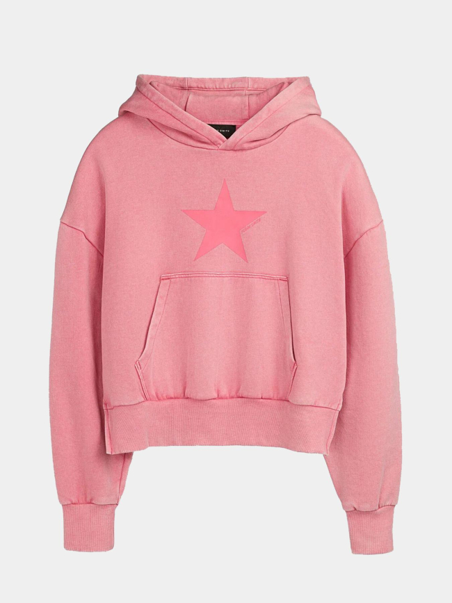 Sweat à capuche wash star rose fille - Teddy Smith
