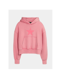 Sweat à capuche wash star rose fille - Teddy Smith