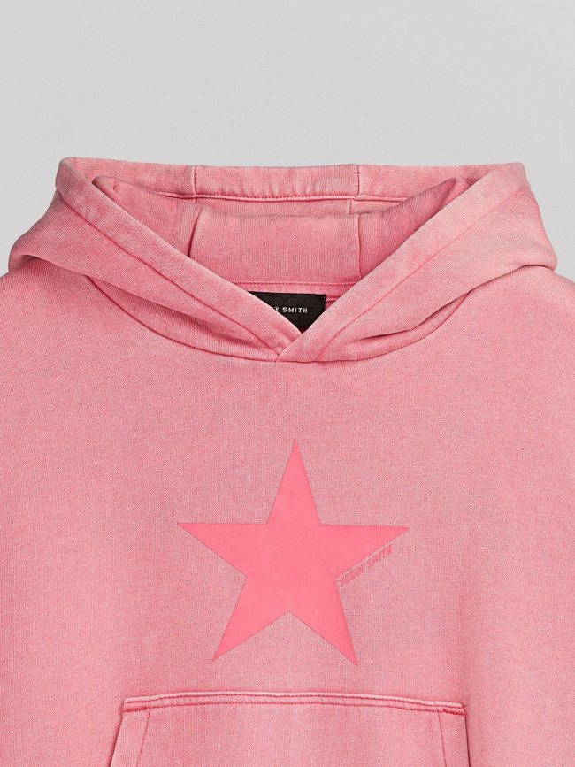 Sweat à capuche wash star rose fille - Teddy Smith