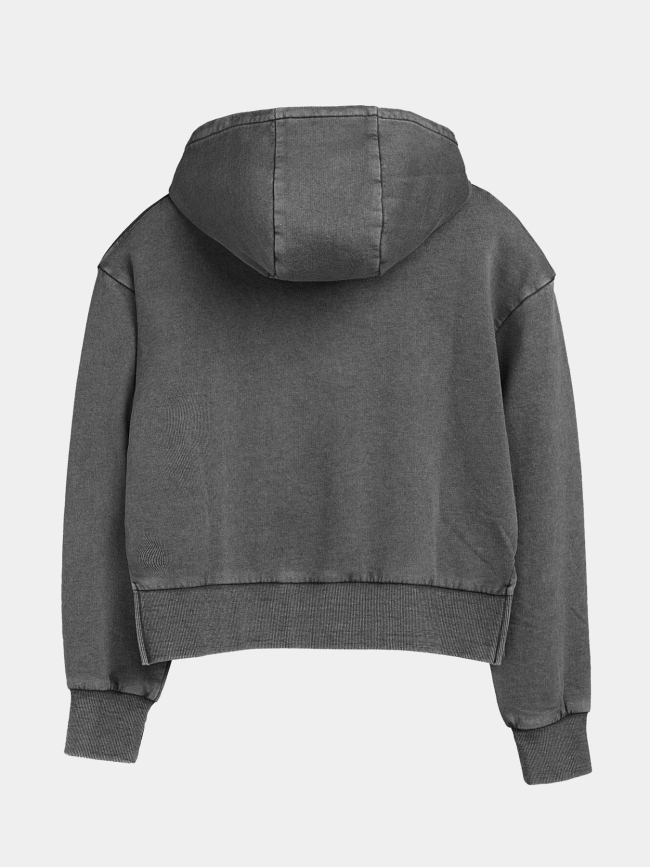 Sweat zippé à capuche wahou gris fille - Teddy Smith