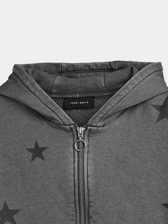 Sweat zippé à capuche wahou gris fille - Teddy Smith