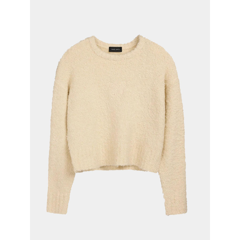 Pull bouclette écru fille - Teddy Smith