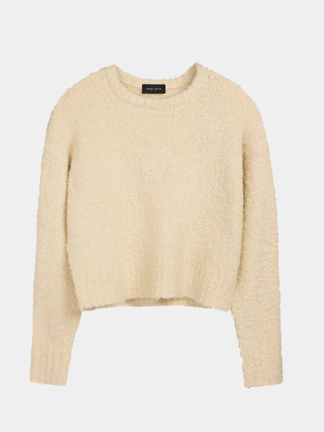 Pull bouclette écru fille - Teddy Smith
