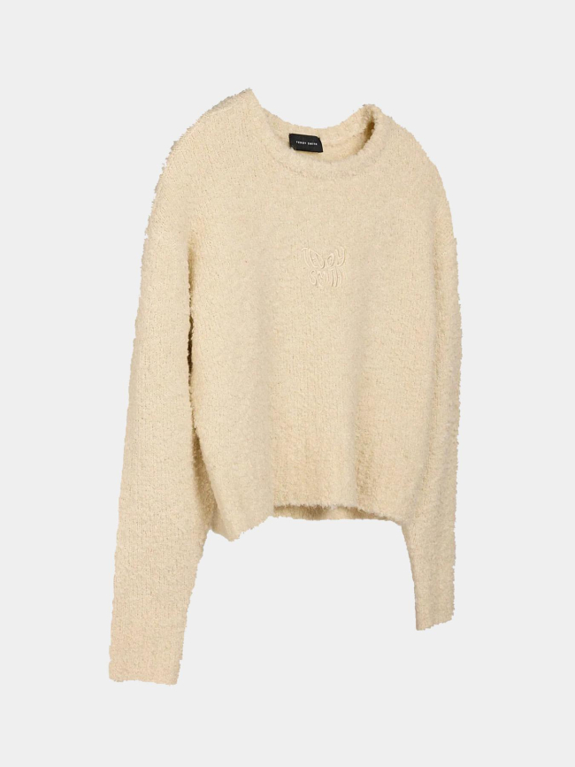 Pull bouclette écru fille - Teddy Smith