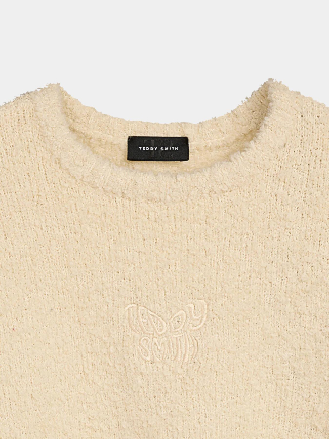 Pull bouclette écru fille - Teddy Smith