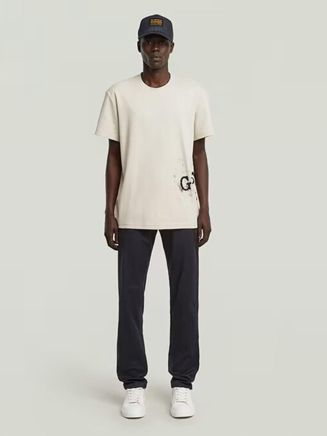 T-shirt sprayed beige homme - G Star