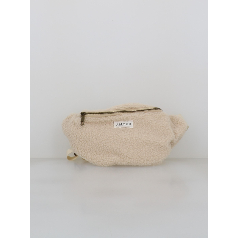 Sac banane teddy nala blanc écru femme - Pieces