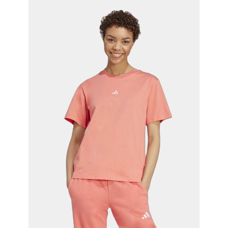 T-shirt uni logo rose femme - Adidas