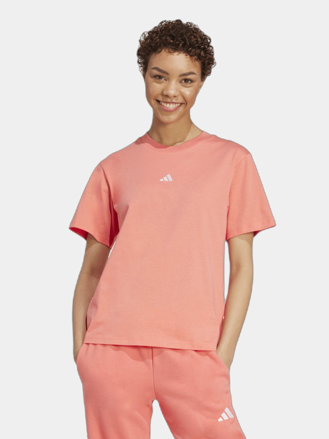 T-shirt uni logo rose femme - Adidas
