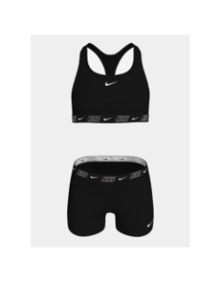 Maillot de bain 2 pièces logo tape noir fille - Nike