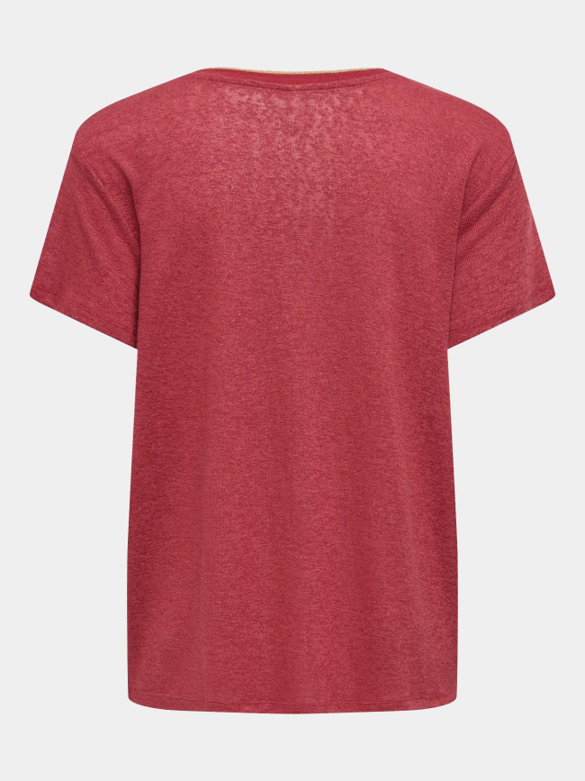 T-shirt col v beatrice rouge femme - Only