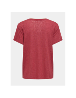 T-shirt col v beatrice rouge femme - Only